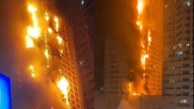 Photo of संयुक्त अरब अमीरात के अजमान शहर में एक आवासीय इमारत में लगी भीषण आग