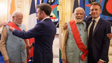 Photo of फ्रांस के राष्ट्रपति मैक्रों ने PM Modi को ग्रैंड क्रॉस ऑफ द लीजन ऑफ ऑनर से किया सम्मानित